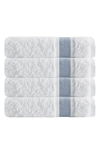 Depera Unique 4-piece Turkish Cotton Bath Towels In Blue