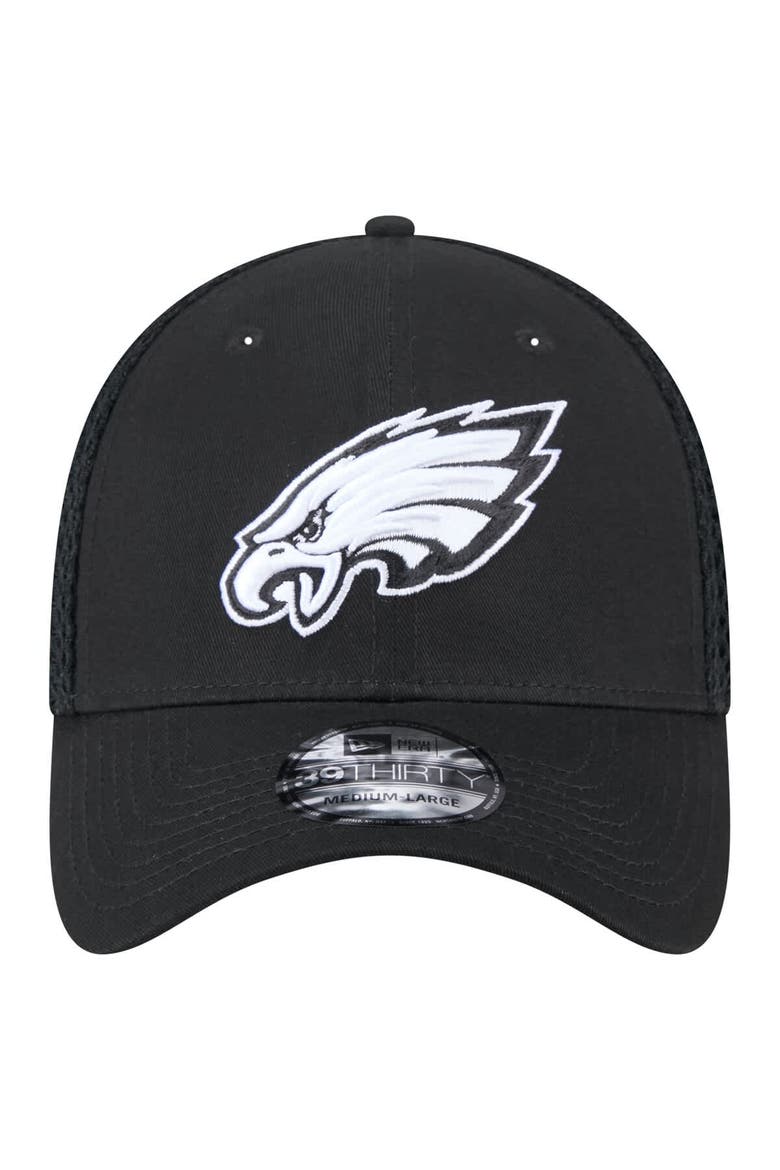 Men's New Era Black Philadelphia Eagles Main Neo 39THIRTY Flex Hat, Alternate, color, Black