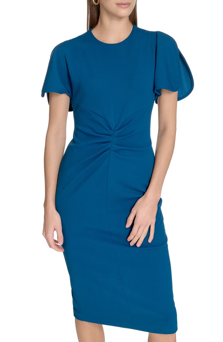 Calvin Klein Ruched Front Sheath Dress, Alternate, color, Cypress