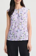 KASPER Floral Keyhole Sleeveless Top