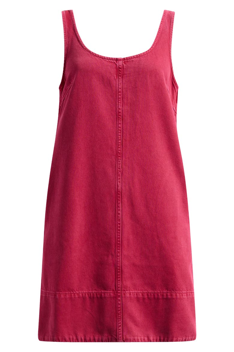 Garment-Dyed Denim Scoopneck Minidress, Alternate, color, DARK ROSETTE