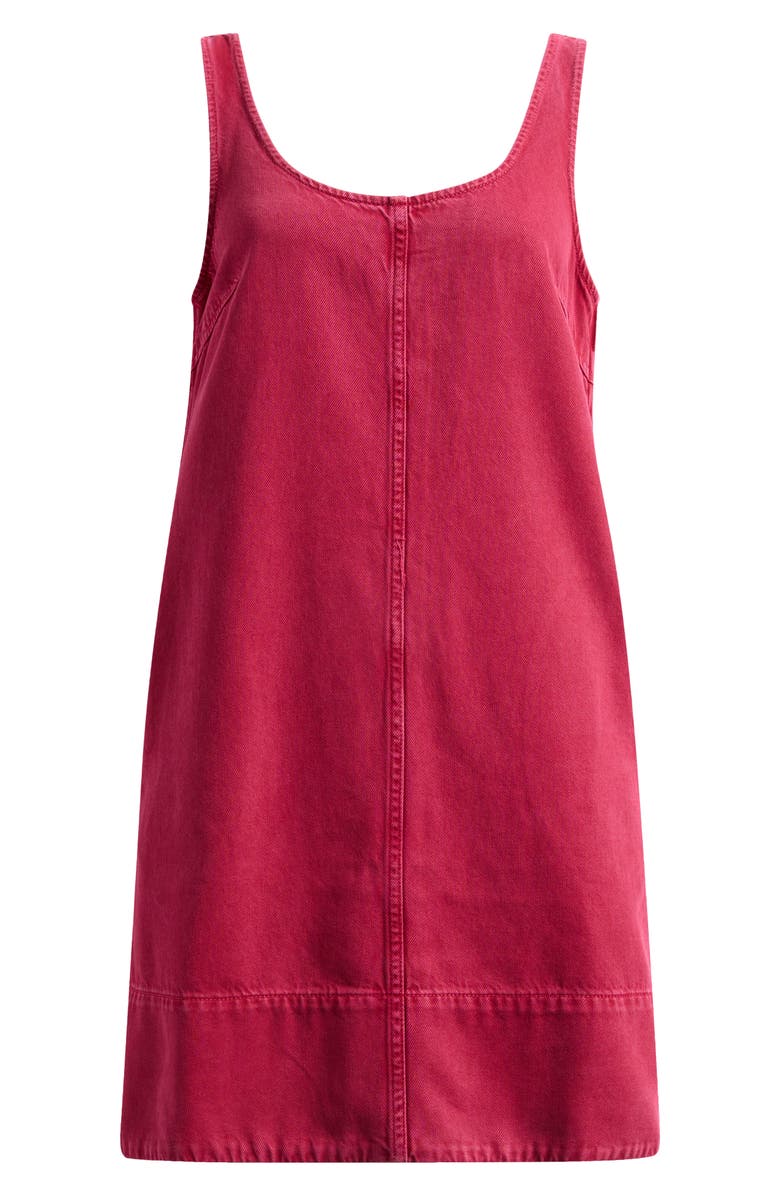 Madewell Garment-Dyed Denim Scoopneck Minidress, Alternate, color, Dark Rosette