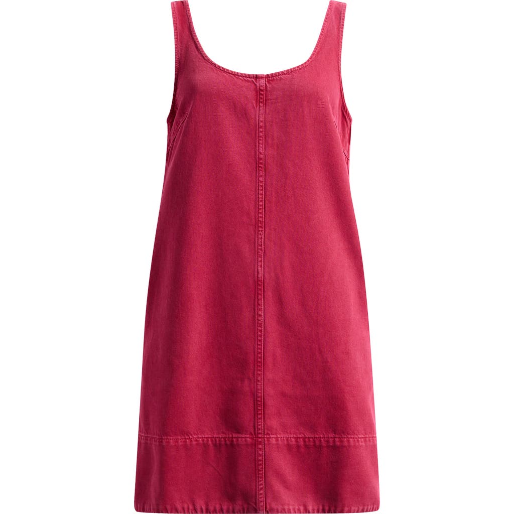 Madewell Garment Dyed Denim Scoop Neck Mini Dress Dark Rosette