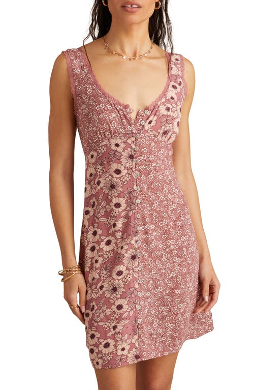 Lucky Brand Mix Print Sleeveless Minidress In Brown