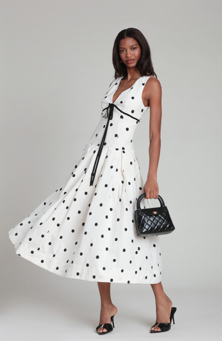 Avec Les Filles Dot Sleeveless Maxi Dress, Alternate, color, Brushed Polka Dot