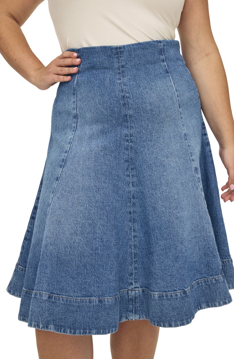WARP+WEFT Los Flare Denim Skirt, Alternate, color, 