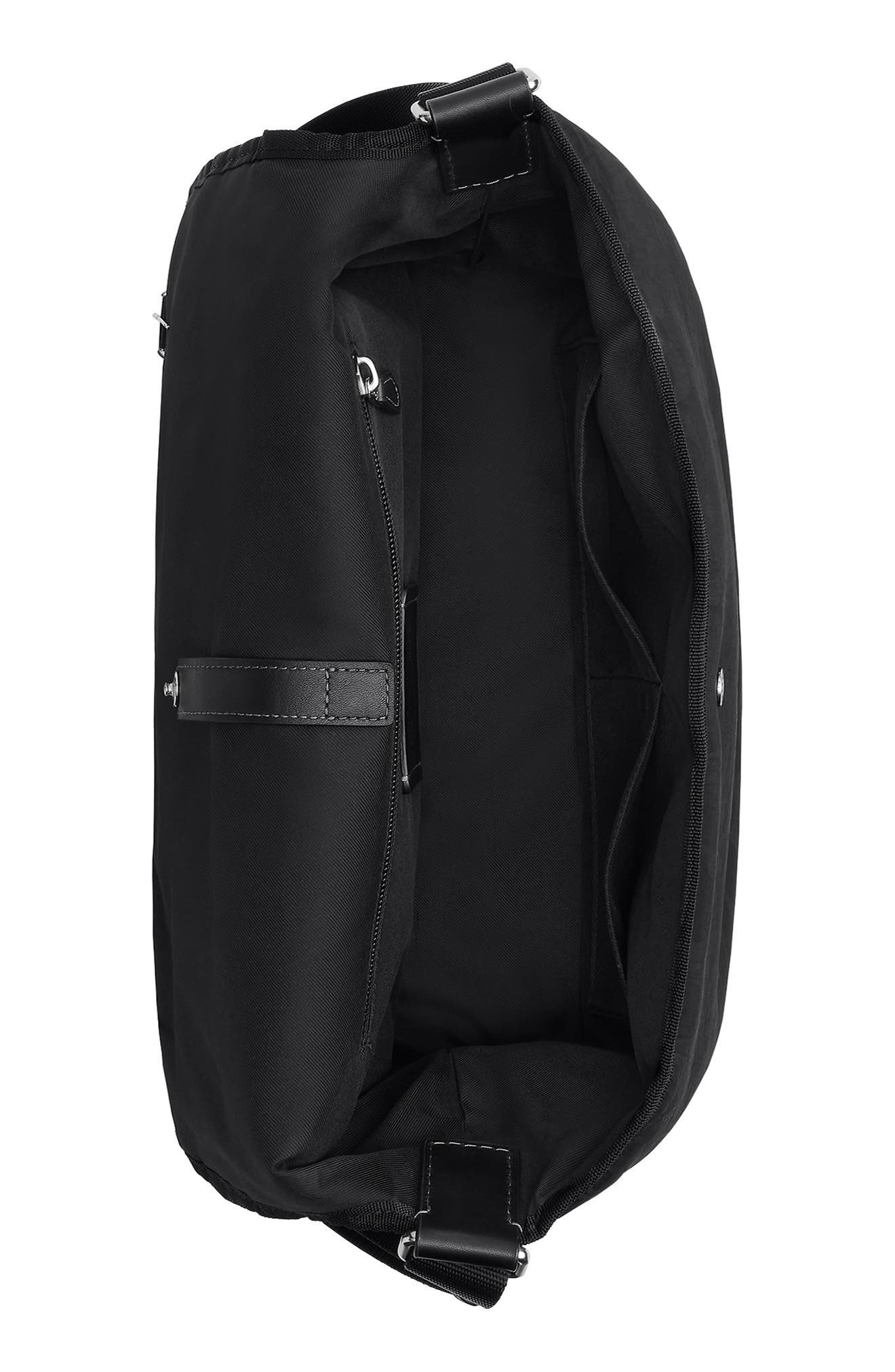 COACH Signature Nylon Messenger Bag, Alternate, color, Black