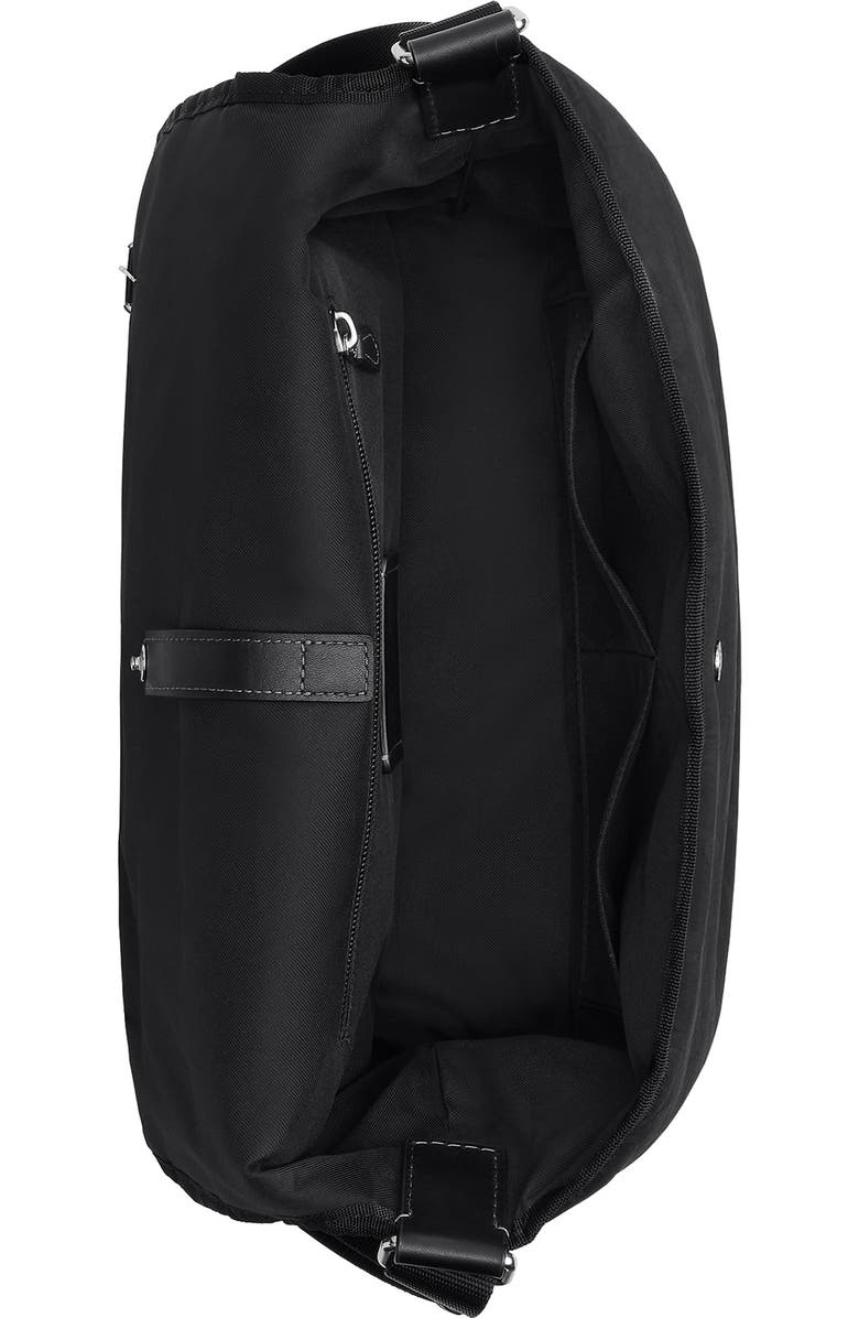 COACH Signature Nylon Messenger Bag, Alternate, color, Black