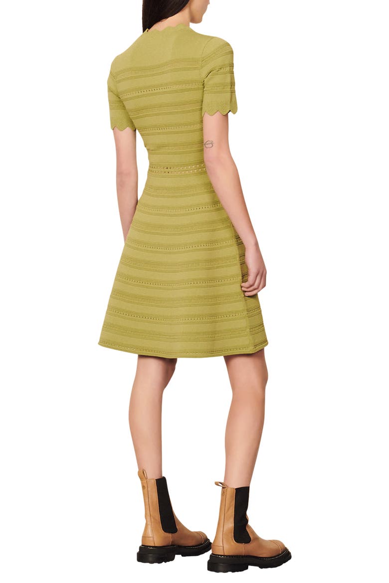Fabienne V-Neck Fit & Flare Dress, Alternate, color, OLIVE GREEN