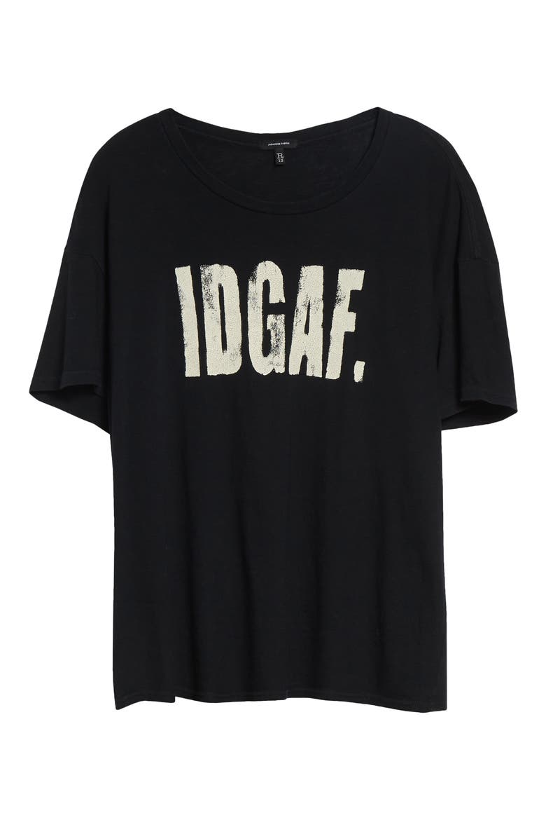 IDGAF Cotton & Cashmere Graphic T-Shirt, Alternate, color, BLACK