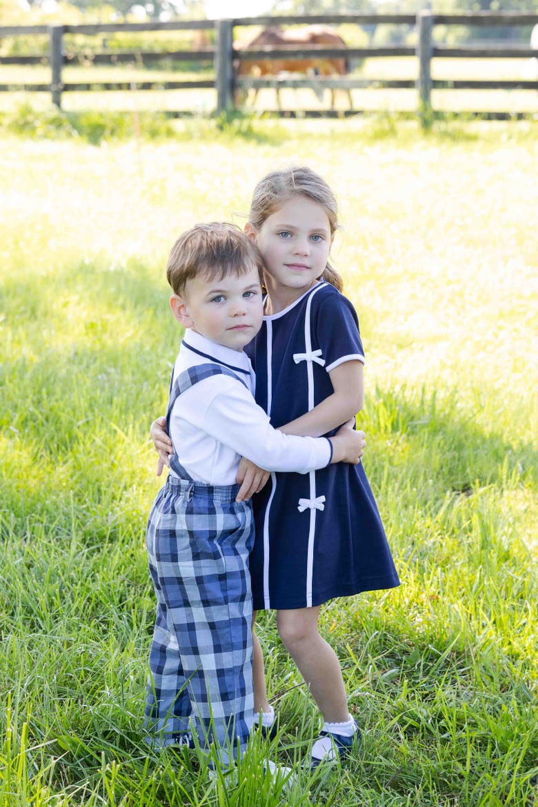 Knit Dress with Bows, Alternate, color, Navy
