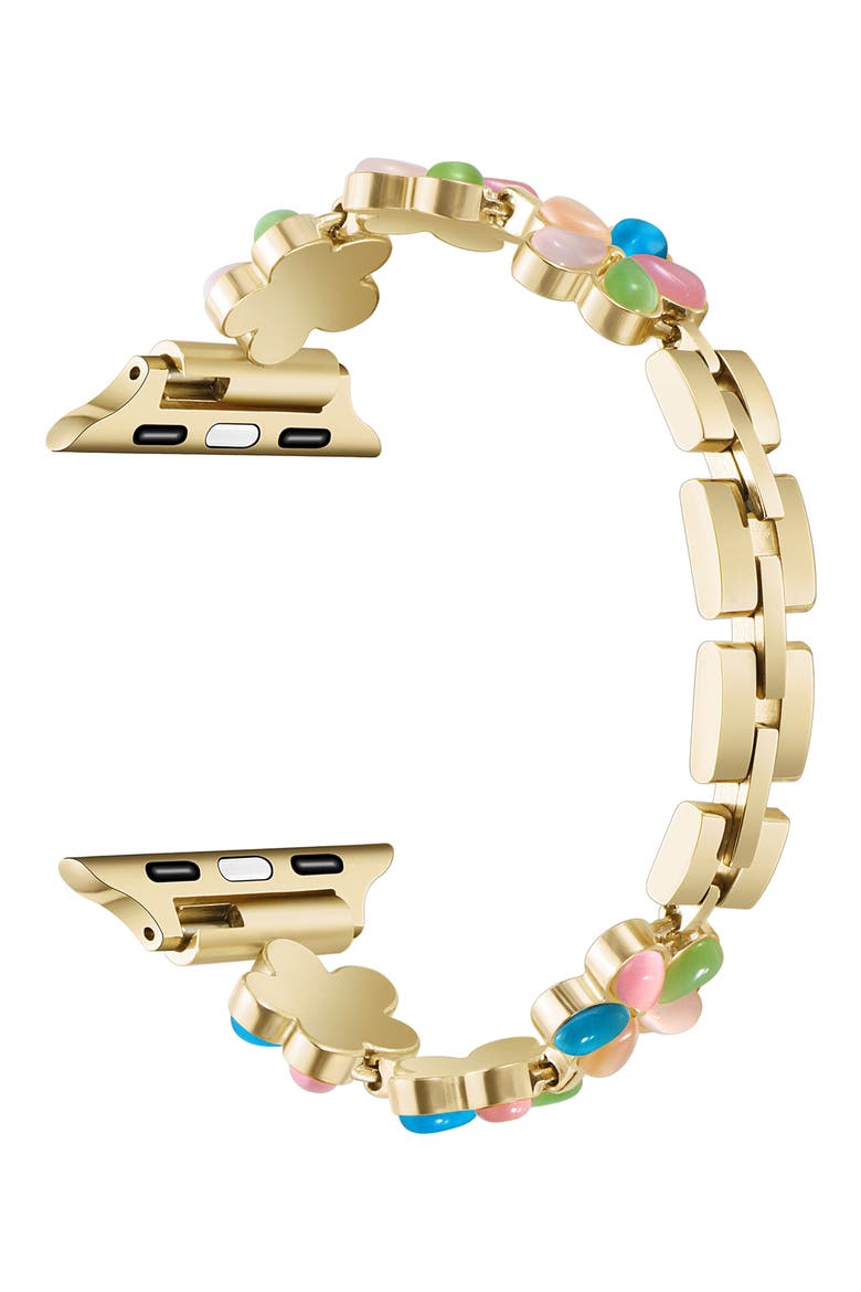 June Flower Bracelet Apple Watch® Watchband, Alternate, color, GOLD MULTI