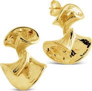 Sterling Forever Libby Textured Fan Stud Earrings