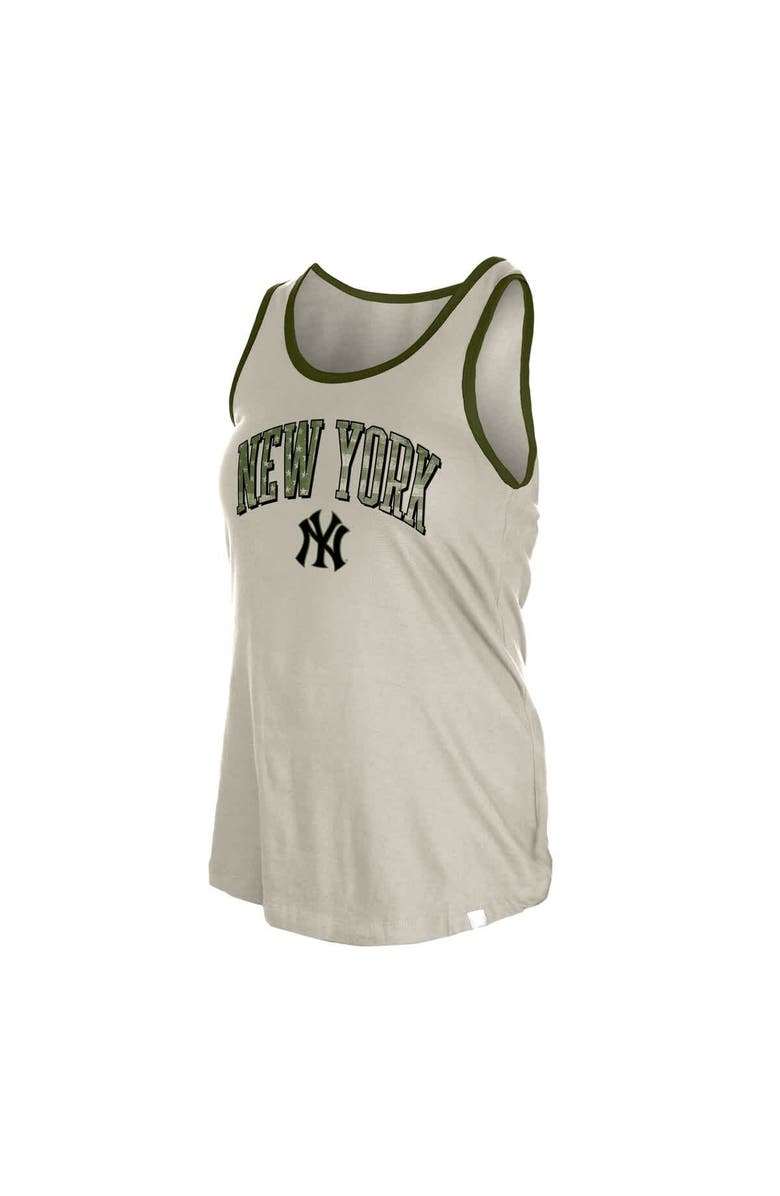 New Era Women's New Era  Cream New York Yankees Armed Forces Tank Top, Alternate, color, Khaki