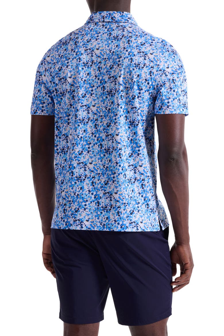 Hendrix Digital Painted Floral Print Pima Cotton Polo, Alternate, color, CLASSIC BLUE