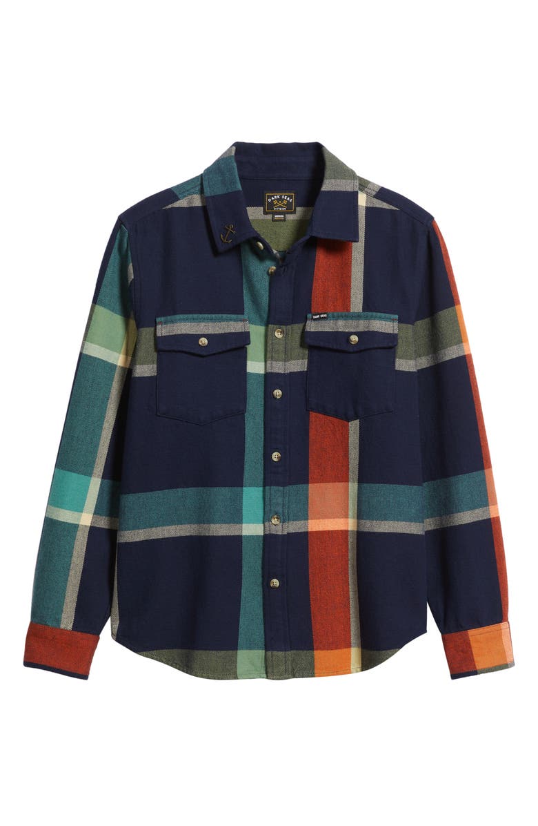 DARK SEAS Mojave Plaid Cotton Flannel Button-Up Shirt, Main, color, 