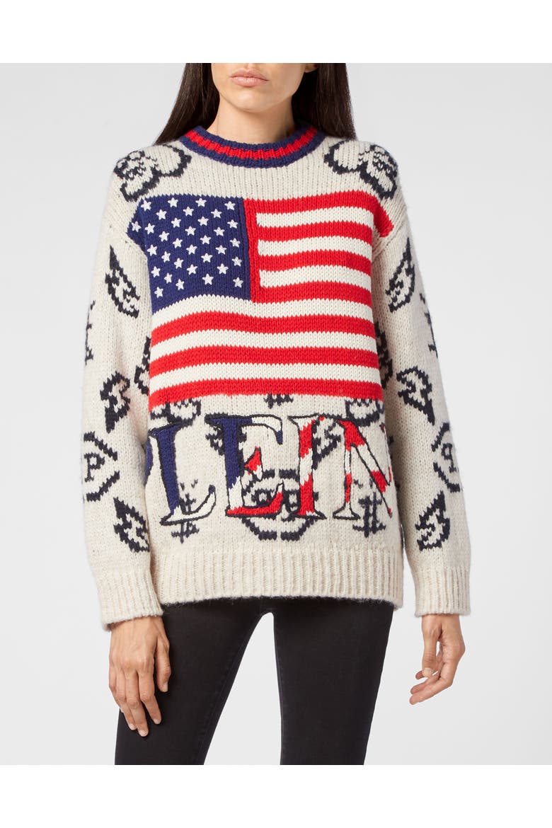 Pullover Round Neck Women, Main, color, Cream