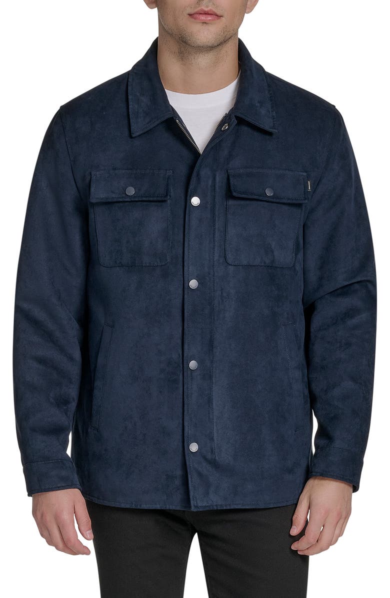 Dockers<sup>®</sup> Faux Suede Shirt Jacket, Main, color, Navy
