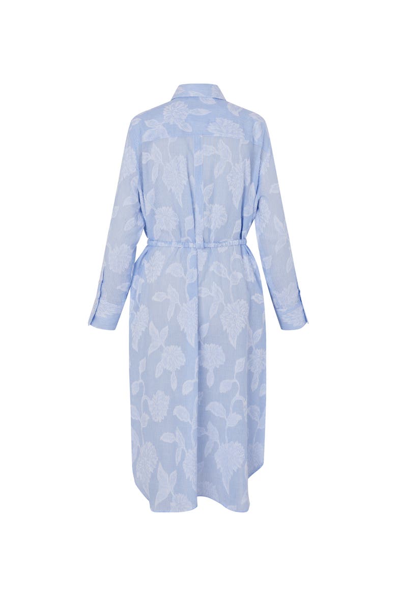 MaNivalina Floral Print Midi Shirt Dress, Alternate, color, Placid Blue
