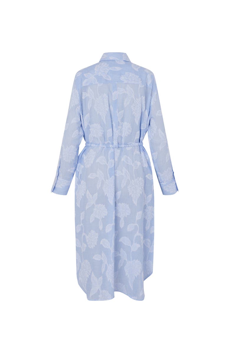 Masai Copenhagen MaNivalina Floral Print Midi Shirt Dress, Alternate, color, Placid Blue