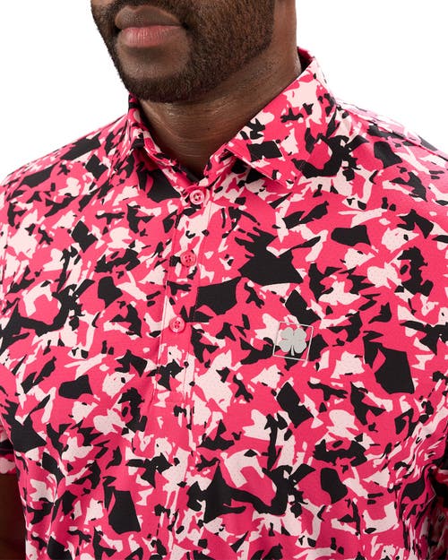 Black Clover Camo Mix Polo In Pink