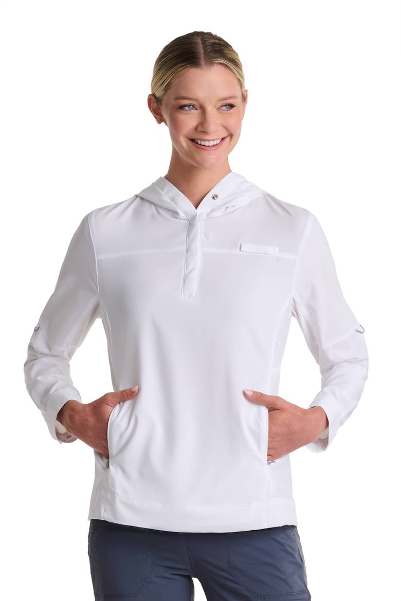 Women's Sea Spray Henley Hoodie, UPF 50+ Sun Protection, Alternate, color, White