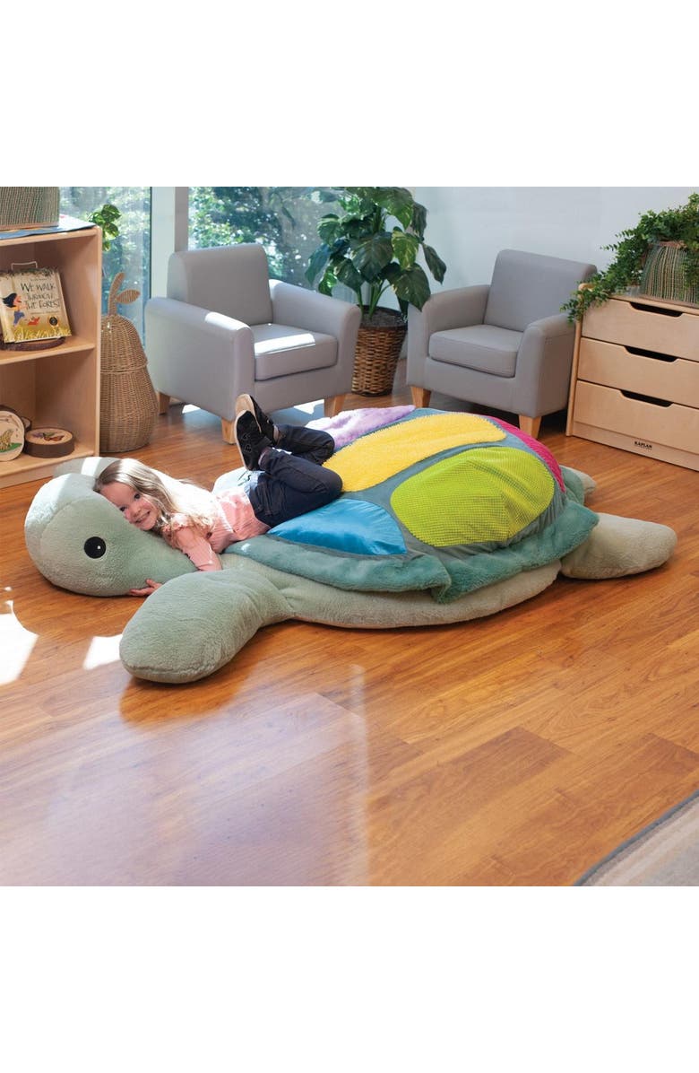Myles & Me Sunny the Giant Sensory Sea Turtle Plush, Alternate, color, Blue