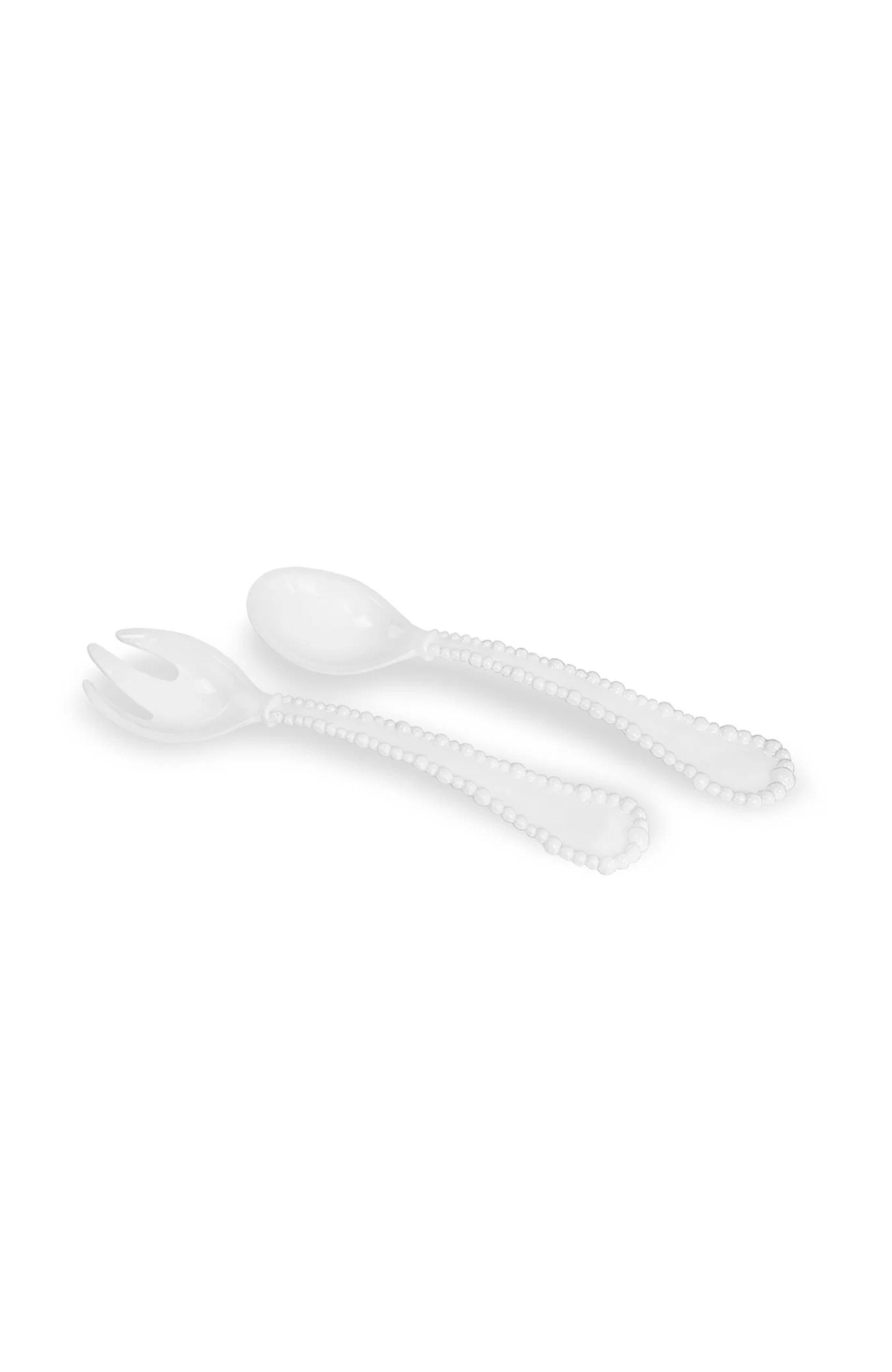 Beatriz Ball Collection Vida Alegria Large Salad Servers In White