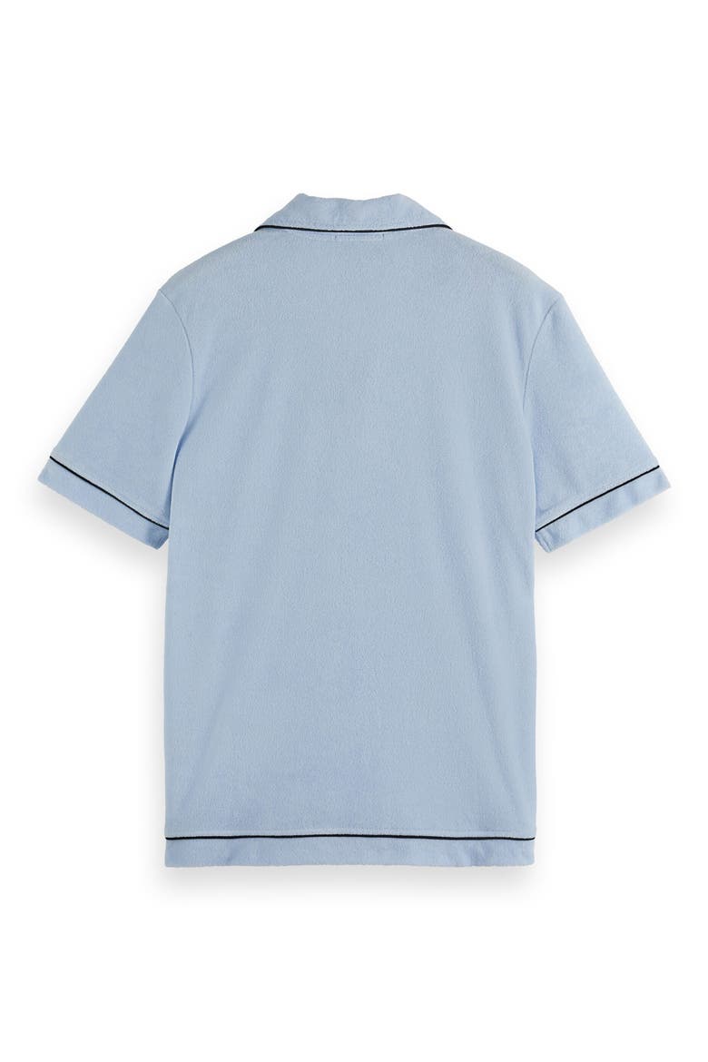 Towelling Cotton Terry Polo, Alternate, color, LIGHT SHIRTING BLUE