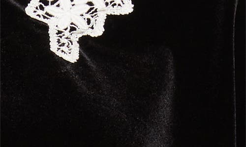 Junya Watanabe Lace Trim Velour Cardigan In Black