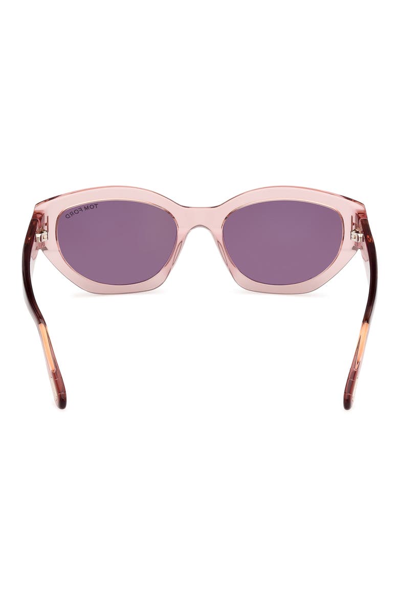 Penny 55mm Geometric Sunglasses, Alternate, color, SHINY DUSTY ROSE / BROWN
