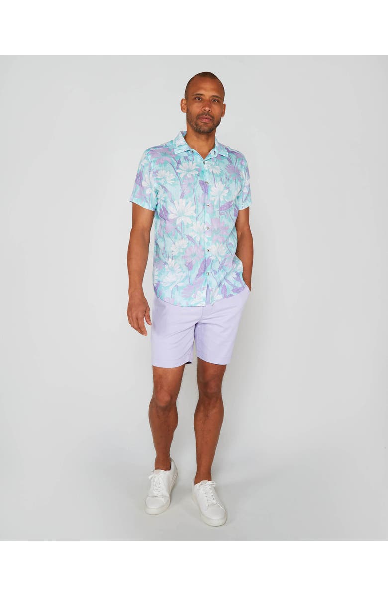 Lords of Harlech Uomo Springtime Short Sleeve Fine Linen Shirt, Main, color, Springtime Spearmint