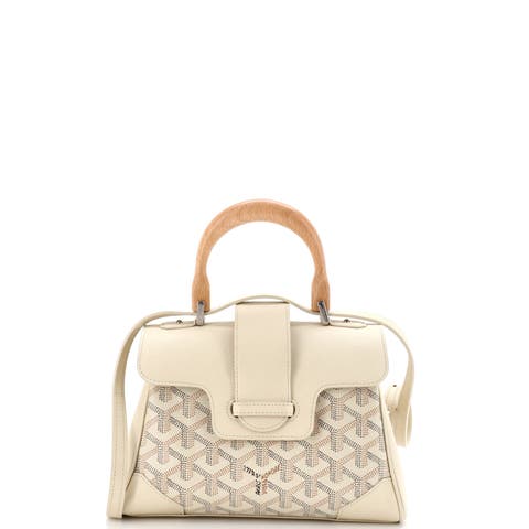 Saigon Top Handle Bag Coated Canvas with Leather Mini