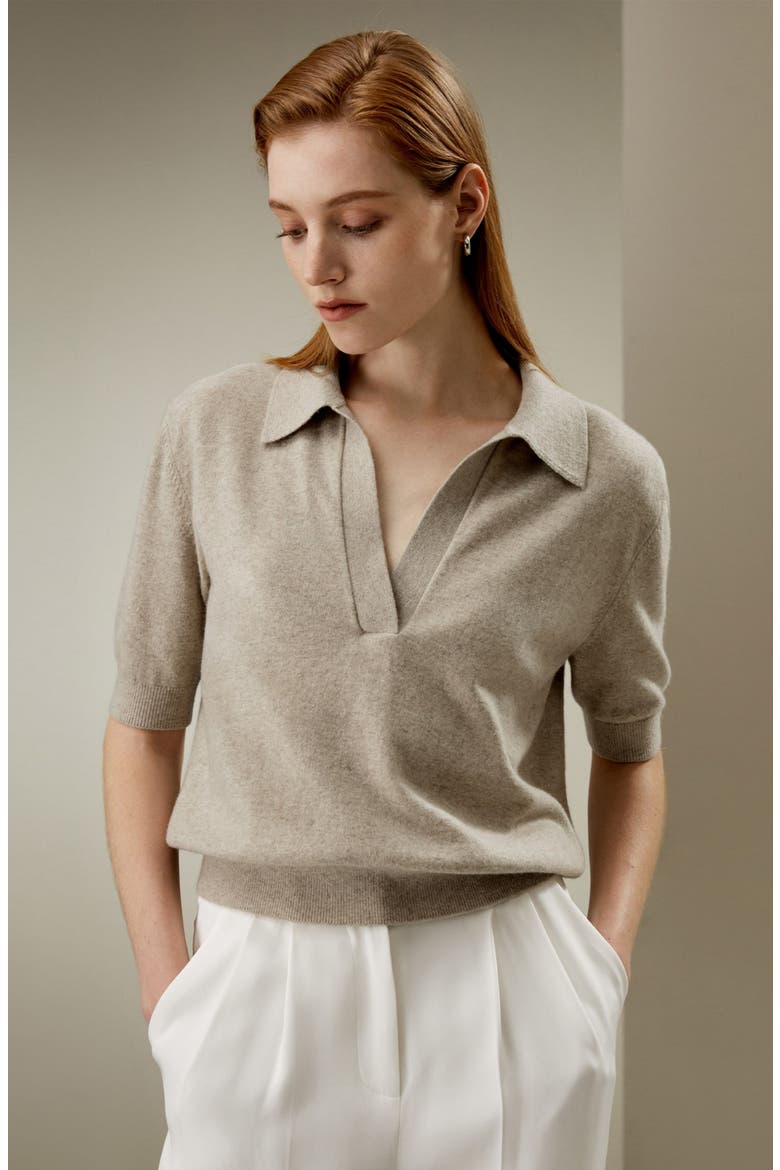 Women's Ultrafine Merino Wool Polo, Alternate, color, Camel
