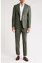 Karl Slim Fit Green Crosshatch Wool Blend Suit