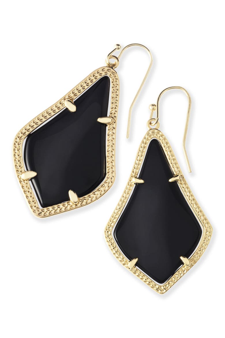 Alex Drop Earrings, Alternate, color, BLACK/ GOLD