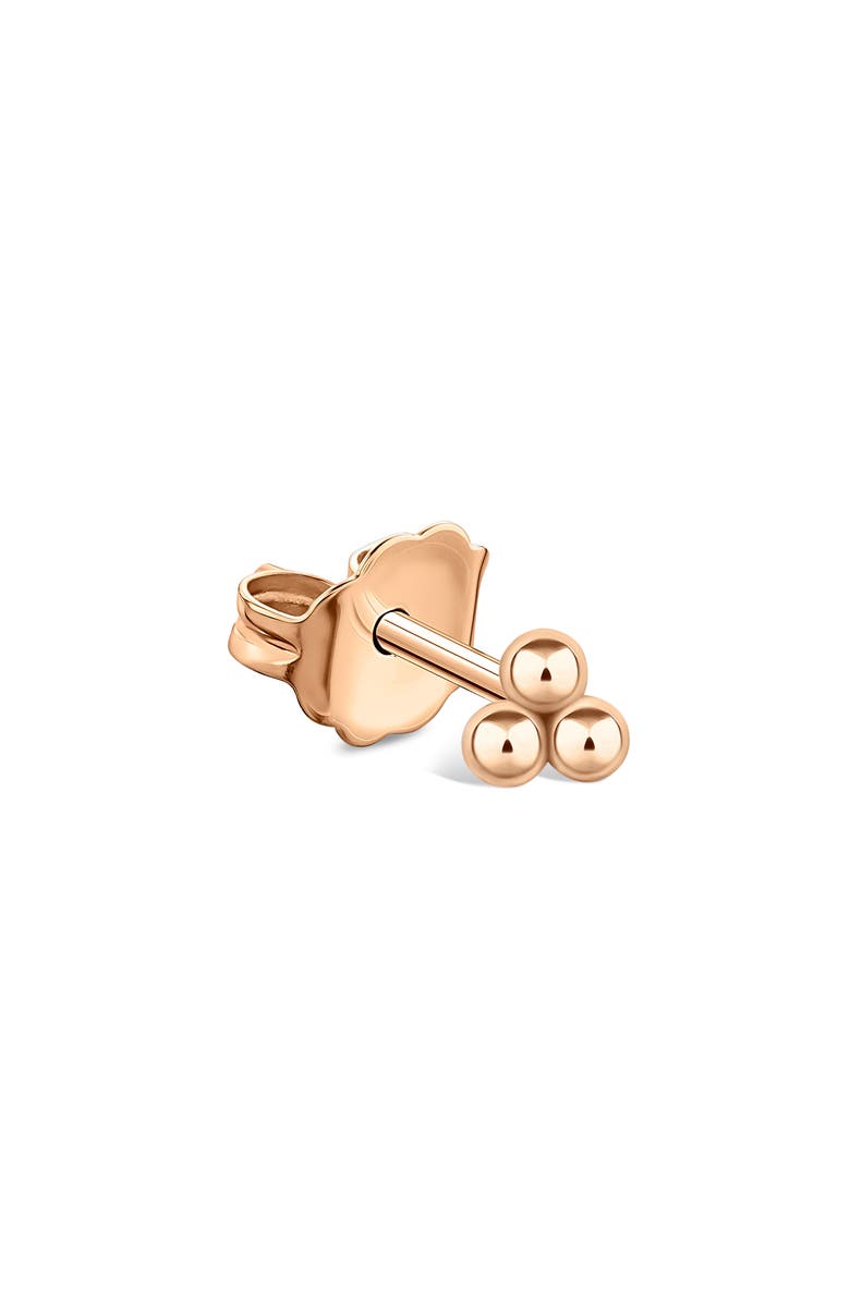 MARIA TASH Three Ball Trinity Single Stud Earring, Main, color, 14K Rose Gold