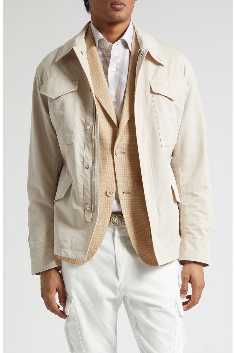 Cotton & Silk Field Jacket, Main, color, 02 SAND