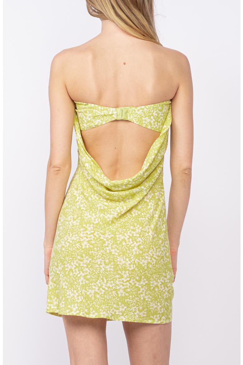 Floral Strapless Open Back Minidress, Alternate, color, GREEN