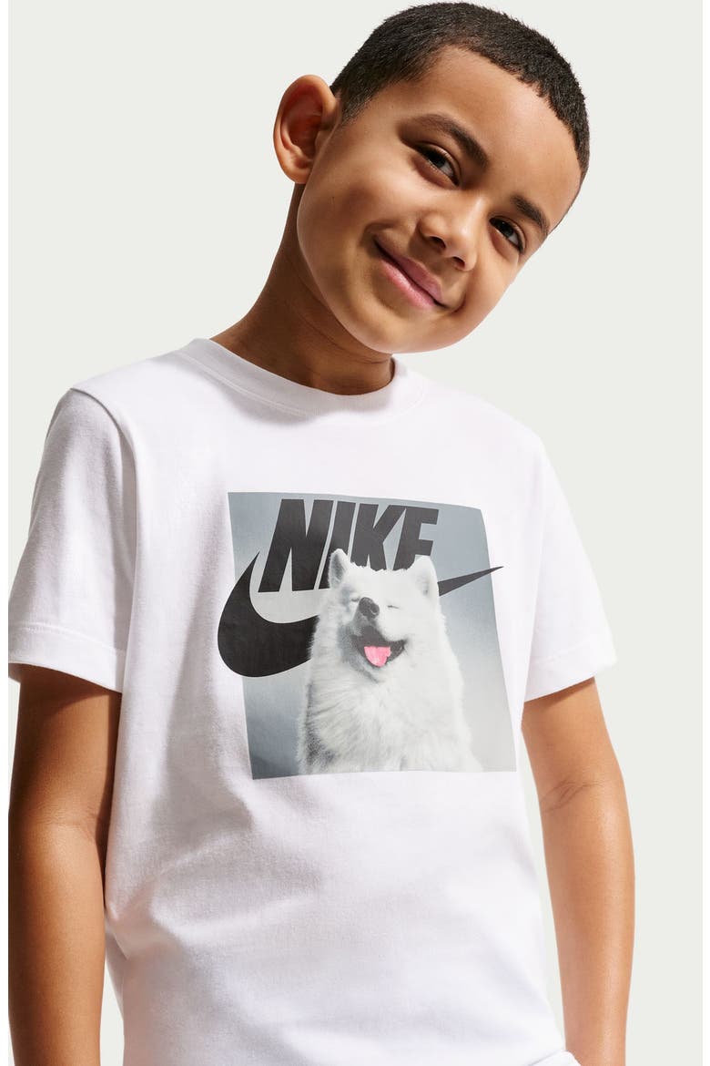 Kids' Dog Swoosh Graphic T-Shirt, Alternate, color, WHITE