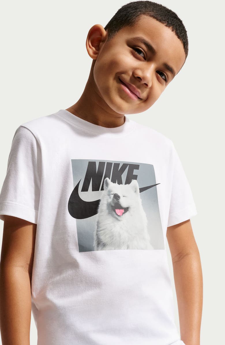 Nike Kids' Dog Swoosh Graphic T-Shirt, Alternate, color, White