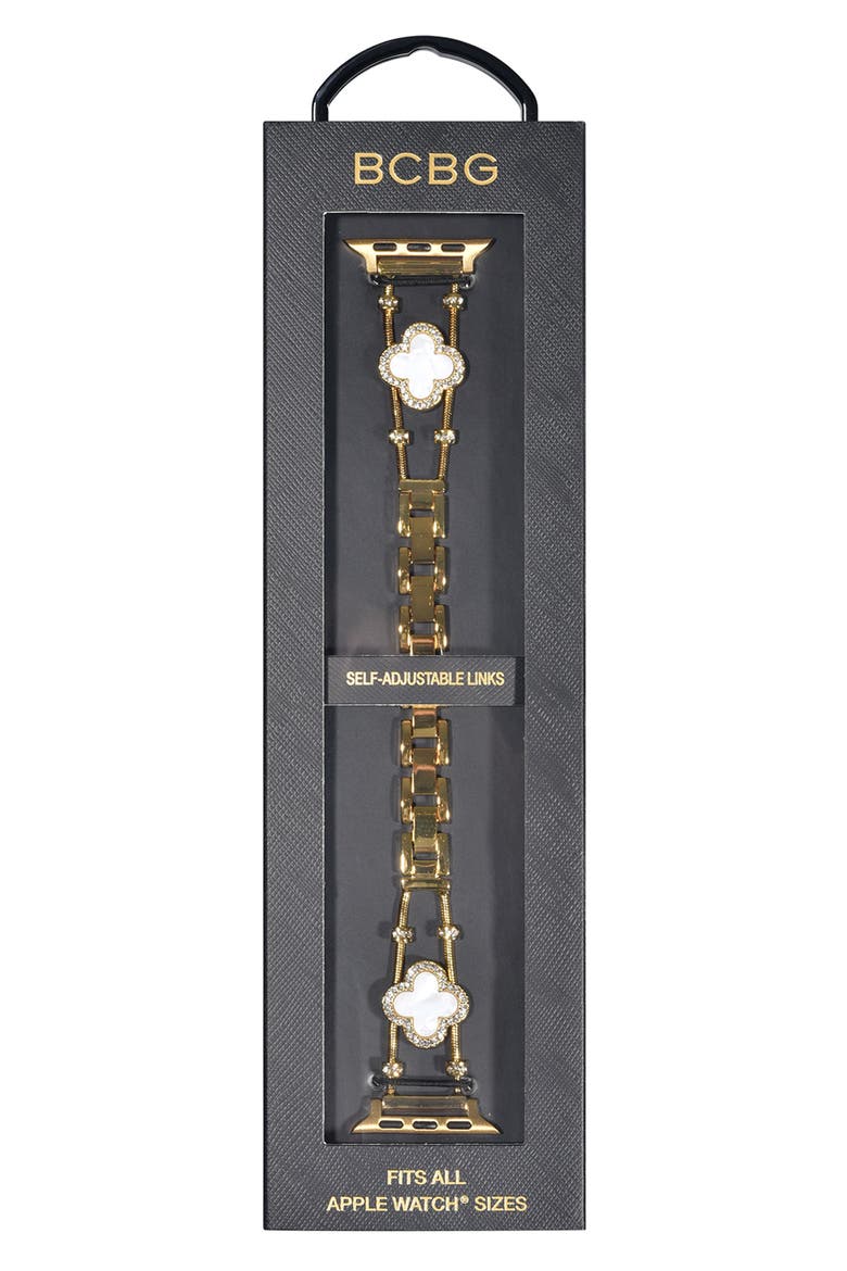 Clover Crystal Smartwatch Band, Alternate, color, GOLD