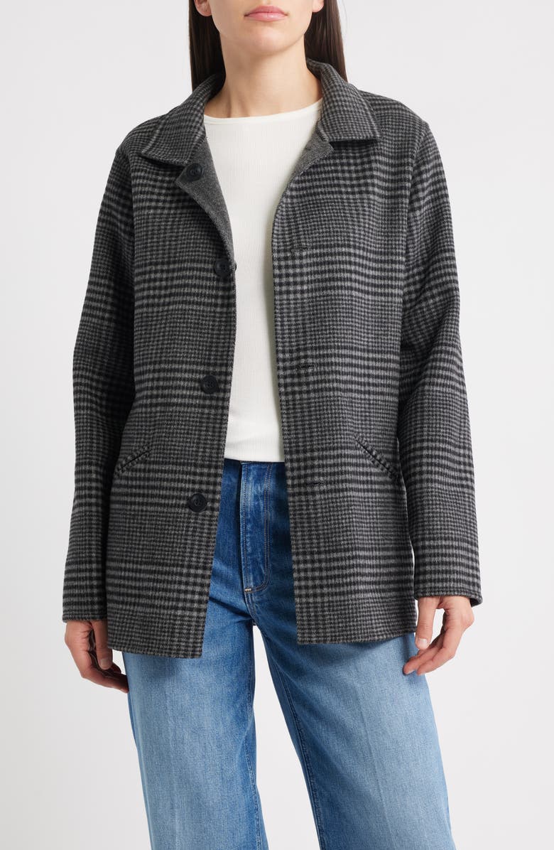 Pendleton Reversible Wool Blend Jacket, Alternate, color, Charcoal Herringbone