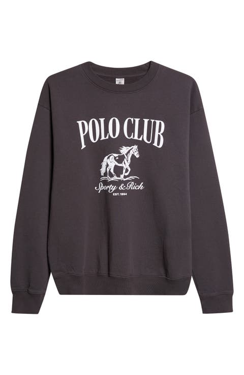 Stallion Crewneck Cotton Graphic Sweatshirt