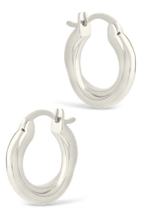 Sterling Forever Janice Twisted Huggie Hoop Earrings In Metallic