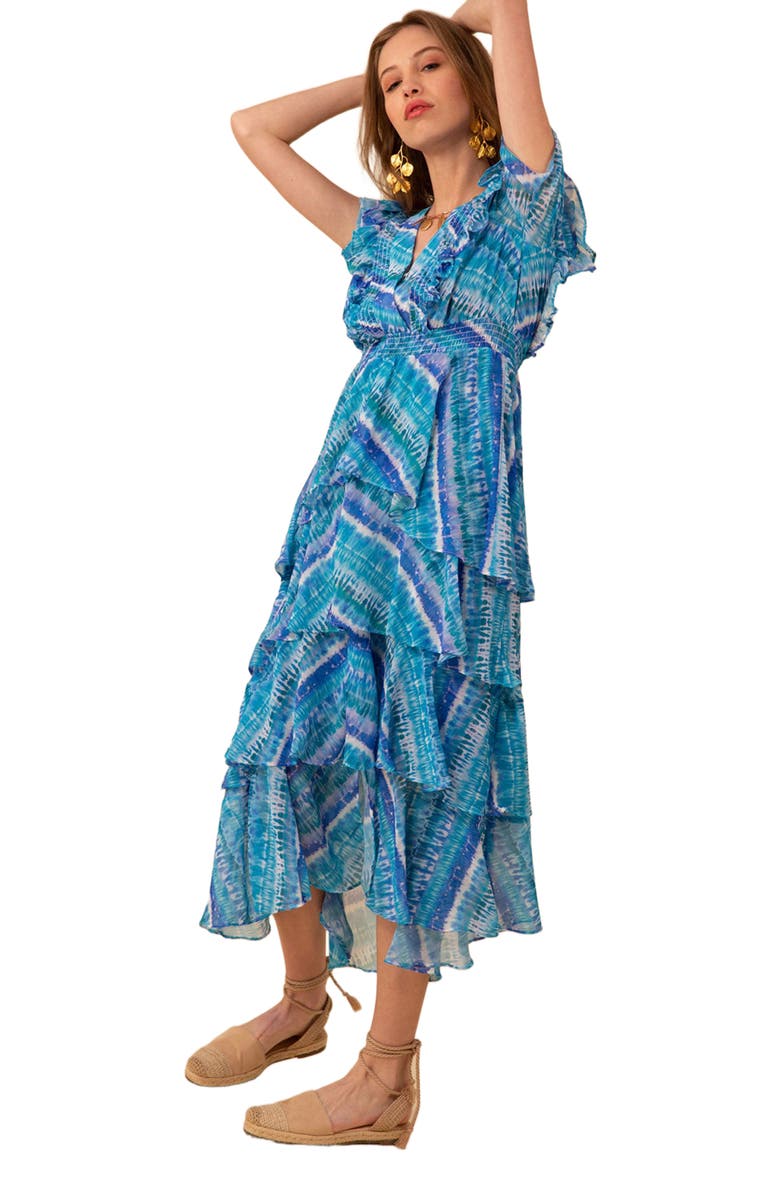 Hale Bob Caroline Chiffon Dress, Alternate, color, 