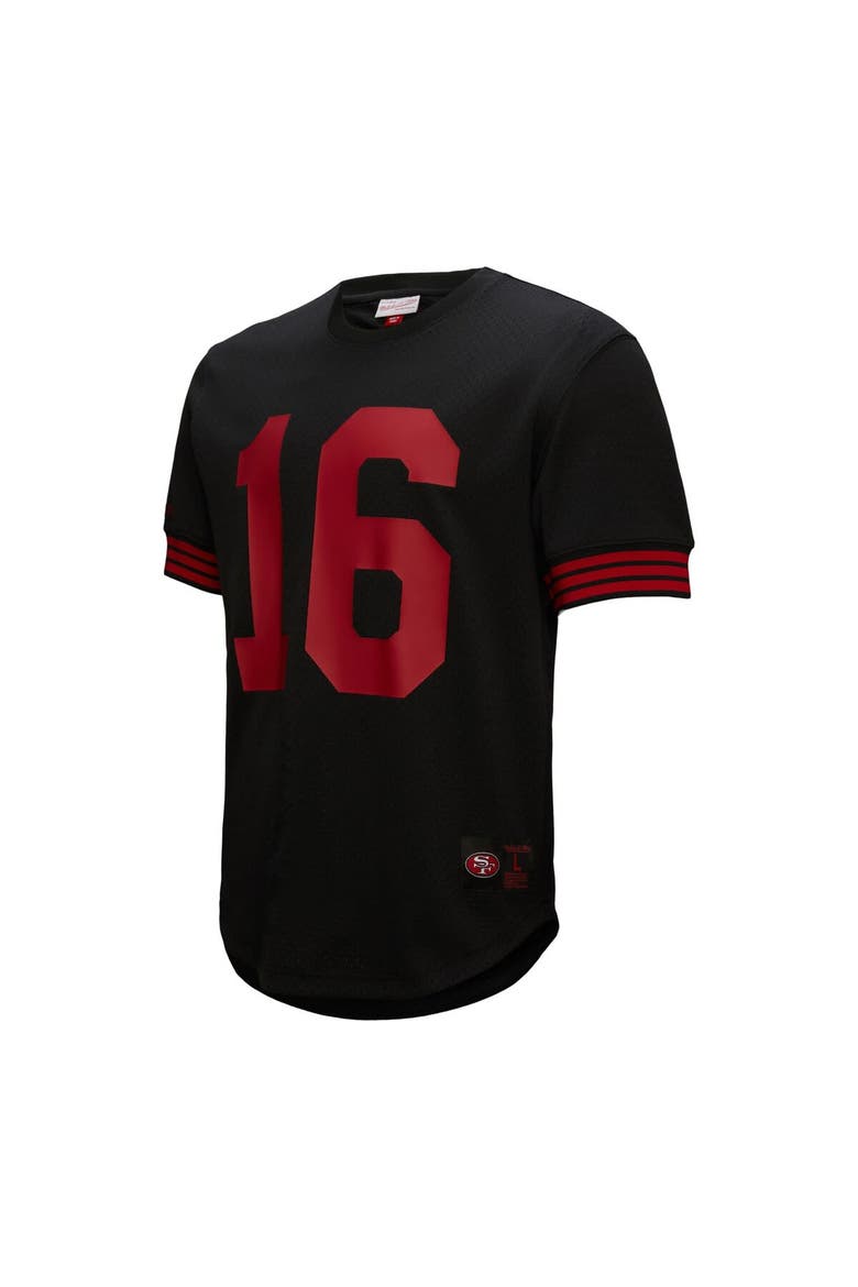 Men's Mitchell & Ness Joe Montana Black San Francisco 49ers Retired Player Name & Number Mesh Top, Alternate, color, Black