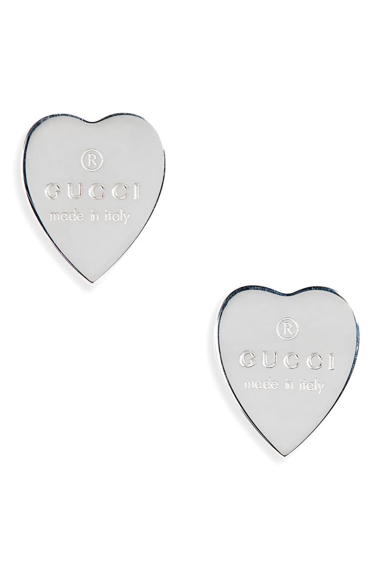Trademark Heart Sterling Silver Stud Earrings, Main, color, STERLING SILVER