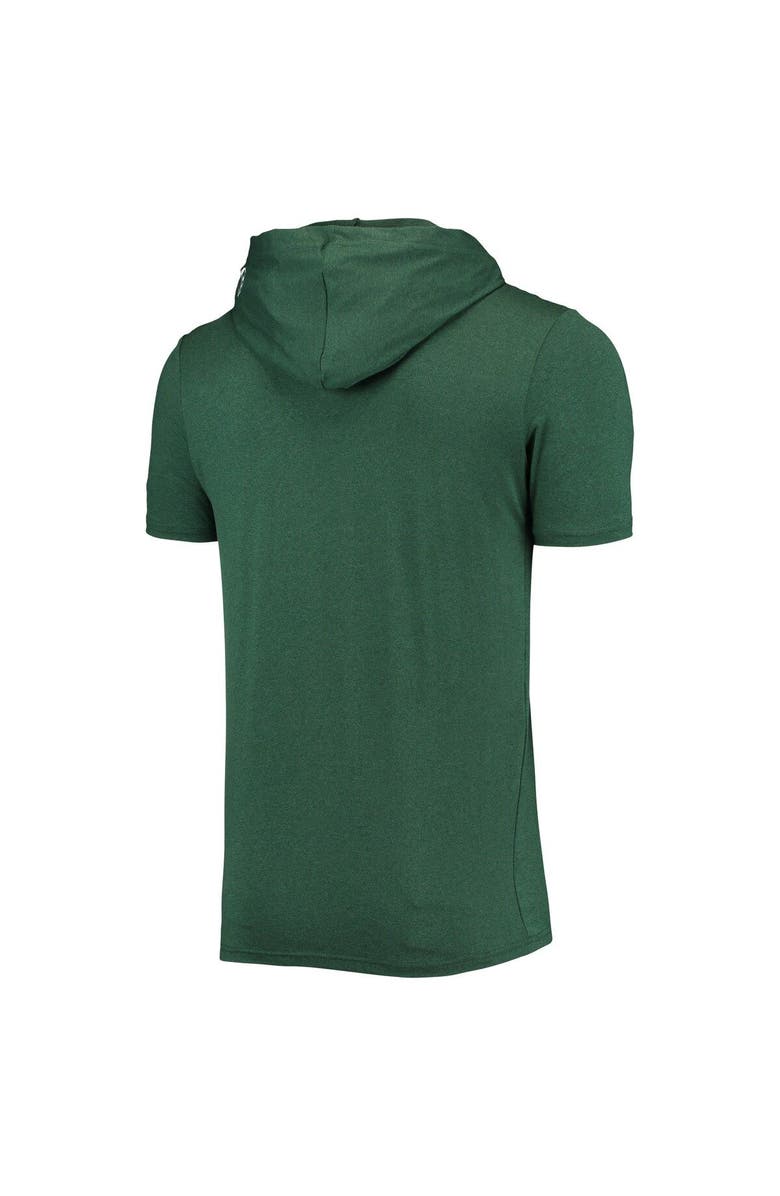 New Era Men's New Era Heathered Green Green Bay Packers Team Brushed Hoodie T-Shirt, Alternate, color, Green
