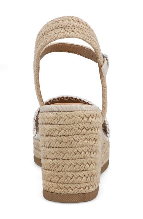 Mia Becky Ankle Strap Espadrille Platform Wedge Sandal In Natural/ecru